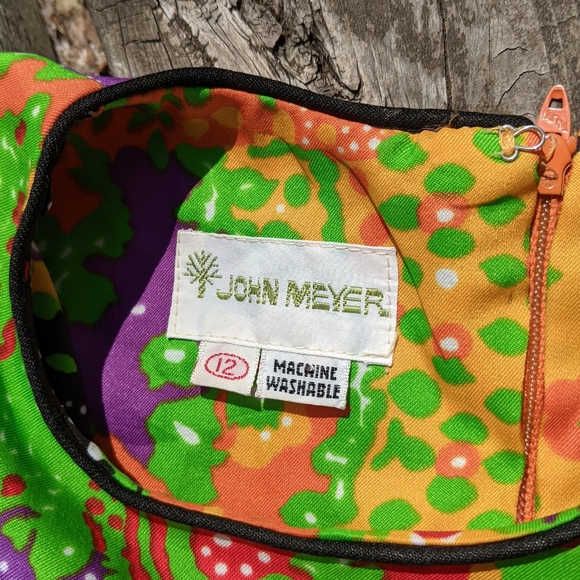 Vintage John Meyer abstract lightweight psychedelic fit n flare mini gogo dress - Picture 5 of 10